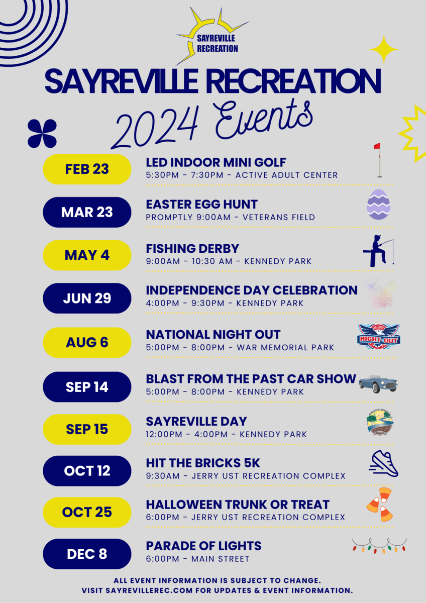 2024 Recreation Events Borough of Sayreville News